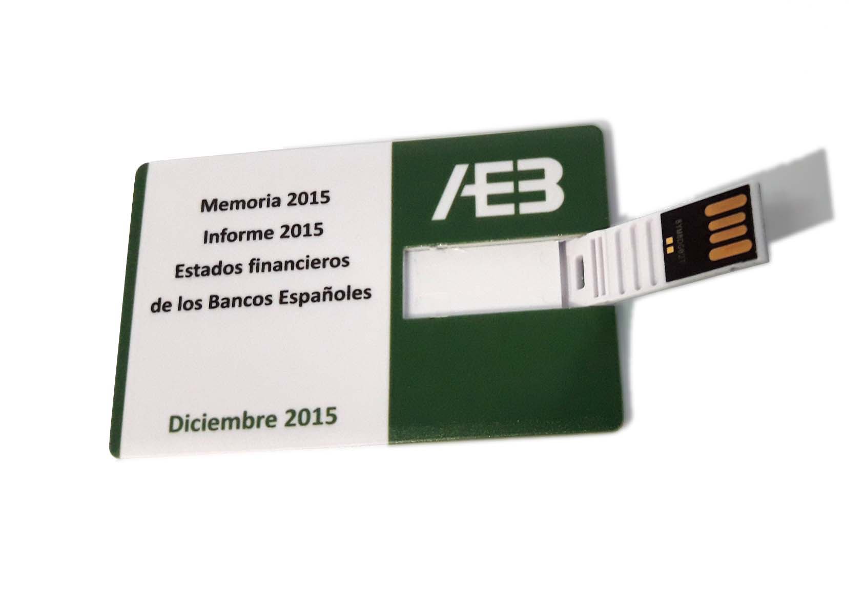 MEMORIA USB Pendrive Tarjeta 8X5cm 16GB